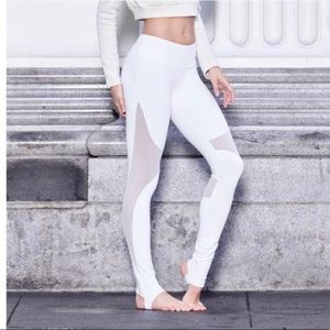 Alo Yoga Coast Legging in White with stirrup bottom